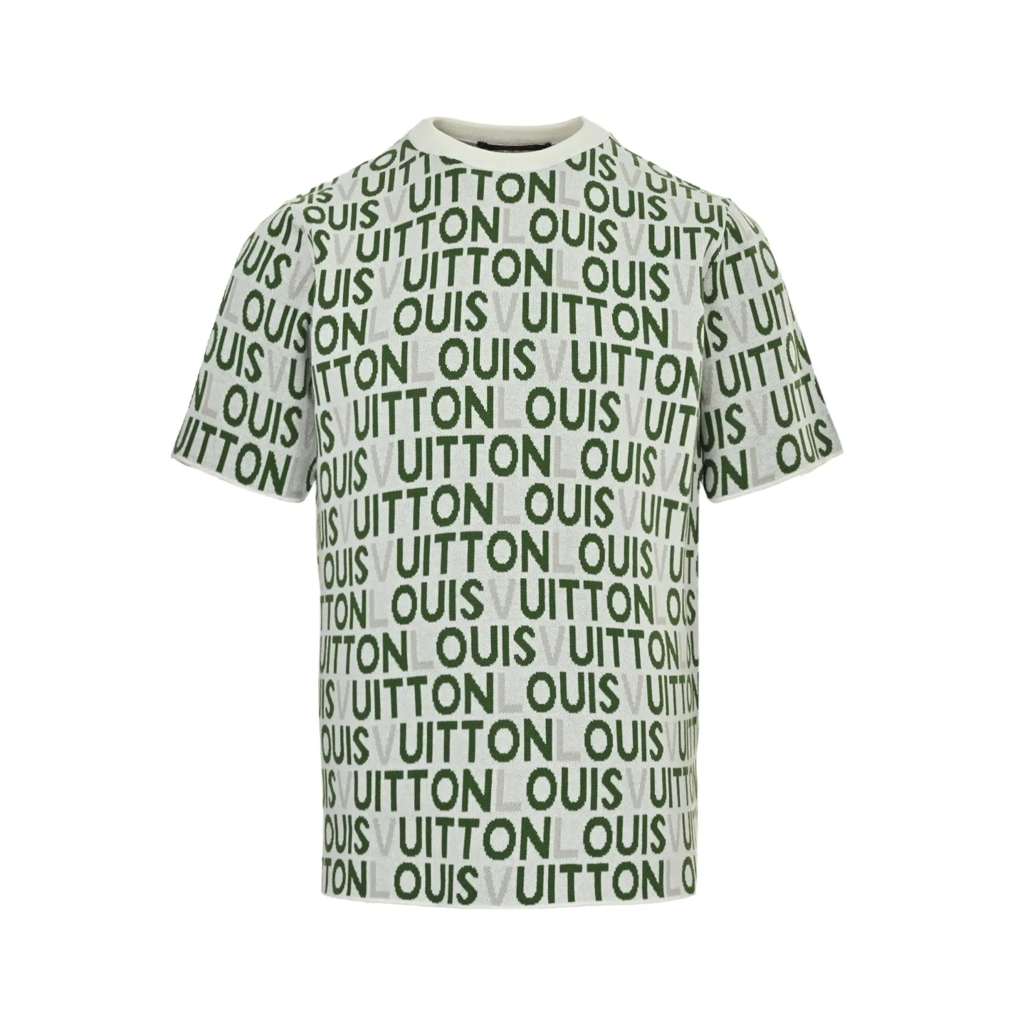 Louis Vuitton/Louis Vuitton 26ss barrage letter jacquard knitted short sleeves